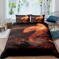Volcano King Queen Duvet Cover Volcanic Eruption Bedding Set Fire Mountain Comforter Cover Natural Scenery Polyester Quilt Cover EU single(135x200cm)