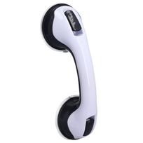 2pcs Curved Shower Grab Bar Double Lock Shower Support Bar 2 Pack Shower Handle  Elderly white
