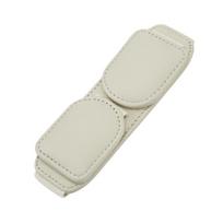 Sunglasses Holder For Car Visor, Magnetic Leather Sunglass Eyeglass Hanger Clip For Car Sun Visor Accessories smėlis