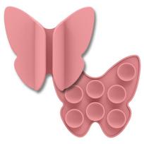 Suction Cup Silicone Phone Lipstick Holder Anti Loss Butterfly Shape Lip Gloss Phone Case Multifunctional Lipstick Phone Holder rožinė