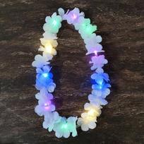 Multicolor LED Hawaii Leis Beach Accessories Silk Petal Flower Wreath DIY Glow in the Dark Hawai Floral Garland Event Decoration