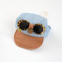 Adjustable Dog Visor Hats Denim Cap Dog Sports Hat Pet Sun Protection Hats  Summer Season M raudona