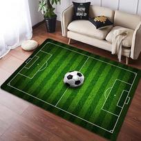 3D Cartoon Lawn Pattern Rug, Football Field Motif Carpet, Soft and Comfortable Floor Mat, Non-slip Gaming Pad Home Decor 40x60cm