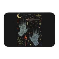Skull Damask Pattern Doormat Non-Slip Entrance Bathroom Kitchen Door Floor Mat Halloween Witch Goth Occult Toilet Carpet Rug 40x60cm