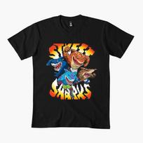 Street Shark Funny Shark warriors Gift t shirt Vintage Graphic Tee 100 cotton printed clothes All size Tops Short Sleeve S6XL S