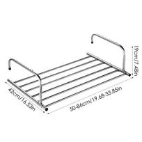 14cm Stainless steel folding drying rack balcony indoor window shoe rack balcony telescopic hanging clothes rack walls Balcony gray