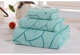 Absorbent Cartoon Bath Towel Set - Three-Piece for Women, Large & Gift-Ready with Logo 140*70cm + 75*35cm + 50*25cm
