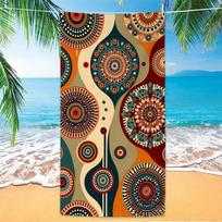 Smart Shark  Cartoon Beach Towel Striped Print Quick Dry Towel Absorbent Towel 50x100cm