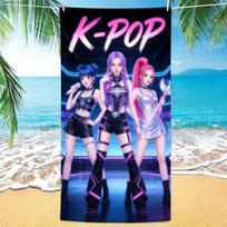 K-Pop merginų grupės margintas paplūdimio rankšluostis, mikropluošto greitai džiūstantis, be smėlio, didelis rankšluostis vyrams, moterims, suaugusiems, paplūdimiui, baseinui, maudynėms 40X60CM