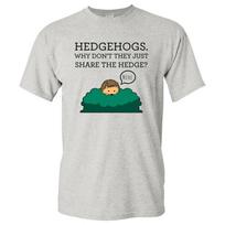 Hedgehogs - Funny Animal Share The Hedge Pun Humor T Shirt L