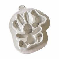 Silikoninė forma 3D RABBIT Velykų zuikis Fondant torto formelės Keksiukų įrankiai Virtuvės priedai balta