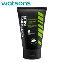 Watsons Men Oil Control valomasis šveitiklis, SU ALIEJUS KONTROLĖS KOMPLEKSU SUDARYTA, Dermatologiškai patikrinta, Šveitiklio tekstūra, 100 g. 100 g. black