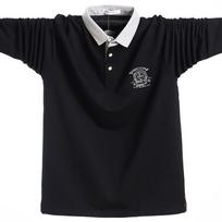 Didelių dydžių marškinėliai polo ilgomis rankovėmis, didelių dydžių M-5XL, pavasariniai, vyriški, laisvalaikio, medvilniniai XXXXXL juoda