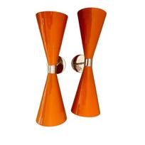 Oranžinė Diabolo didelė sieninė lempa | Duet Sputnik sieninės lempos | Modernus kištukinis sieninis šviestuvų rinkinys | Veidrodžio apšvietimo šviestuvas