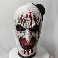 Siaubo filmo „Terrifier 3“ meno klouno kaukė, kosplėjus, Džokeris, žudikas, demonas, kaukolė, lateksinis šalmas, Helovino, karnavalo, Purimo vakarėlio kostiumo rekvizitas