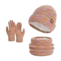 3 vnt./rinkinys Žieminė kepurė, šalikas, pirštinės rinkinys Sutirštintas aksominis pamušalas Spalvingas elastingas prigludimas Mezgimo kepurė Kaklo šildytuvas Pirštinių rinkinys įvairiaspalvis