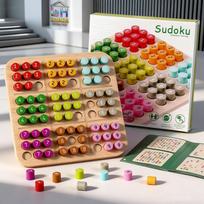 Sudoku Children's Introduction Jiugongge Chessboard Toys Primary School Students 2nd and 3rd Grade Thinking Game Wooden Teaching Aids