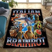 Juokingas virtualus itališkas smegenų puvinys spausdintas kilimas, didelis grindų kilimėlis miegamajam ir žaidimų kambariui, modernus kilimas madingam namų dekorui, dovana 40x60cm
