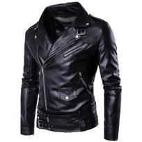Vyriška odinė striukė su užtrauktuku Trend Loose Biker Striukė PU striukė M