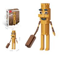 Funny Shark DIY Creative Building Blocks Cute Cartoon Blocks Banana Monkey Naike Shark Sea Stick Man Plastic Assembled Model Toy