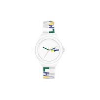 Lacoste Neocroc serijos laikrodis Kvarcinis mechanizmas Silikoninė apyrankė 38 mm Baltas ciferblatas Atsparus vandeniui 50 m Moteriški laikrodžiai 2001217 2001217 white