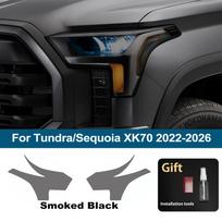 Car Headlight Protective Film For Toyota Tundra/Sequoia XK70 22-26 Smoke Black Pre Cut Anti-Scratch High-Gloss Vinyl Wrap Film For XK70 SMK