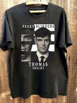 2026 Naujas Thomas Shelby Peaky Blinders Filmas Serialas Vasariniai trumpomis rankovėmis Juodi marškinėliai su raštu Unisex s ir Moteriški T-shirtai S black