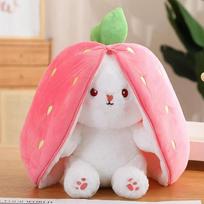 Cute Deformed Rabbit Plush Toy Strawberry Carrot Style Soft Child Birthday Gift Sleeping Companion 18/25/35cm 18CM
