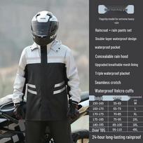 Stormproof Split Raincoat for Adult Delivery Riders - Waterproof Motorcycle & Electric Scooter Outerwear L juoda/pilka spalva