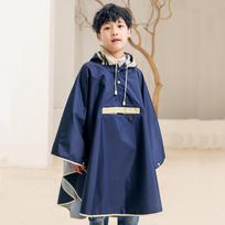Children's Raincoat Cloak Style School Bags Advanced Korean Version Primary Children's Poncho Riding Electric Car Raincoat 90-105cm tamsiai mėlyna spalva