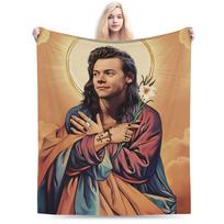 H-Harry Styles  Super Warm Blankets  Kids Plush Throw Blanket Pattern Home Decor Flannel Bedspread Sofa Bed Cover 130x150cm