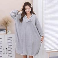 Moterio chalatas su gobtuvu - Storas, sugeriantis, ilgas vonios chalatas rudeniui/žiemai, idealus grožio salonams, viešbučiams ir namų naudojimui One size (suitable for 150-180cm) white