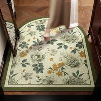 Retro Floral Door Mat: Dirt-Resistant, High-End, Cuttable Coil Mat for Home 40*60cm