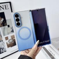 For Samsung Galaxy Z Fold 5 6 7 8 Fold8 WIDE for Magsafe Phone Case Clear Hinge Shockproof Magnetic Wireless Charging Cover Galaxy Z Fold5 mėlyna