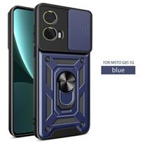 For Motorola Moto g85 5g Magnetic Ring Stand Armor Back Cover For Motorola Moto G85 5G Case Slide Camera Protect Phone Cases For Moto G85 mėlyna