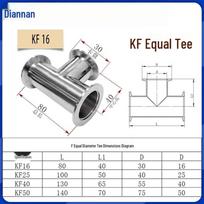 KF High Vacuum Equal Tee 304 Stainless Steel NW Clamp Fitting