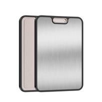 Pure Titanium Double-Sided Antibacterial Cutting Board with Wheat Straw - Mold Resistant for Household Use 385*265*14mm (Stainless Steel)