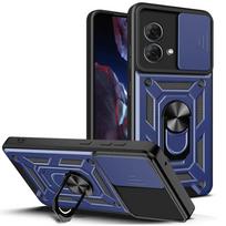 Armor Shockproof Case For Motorola G67 G77 G06 Power G56 G86 G05 G15 G35 G55 G75 5G G85 G04S E15 Cover Ring Holder Coque Motorola Moto G56 mėlyna