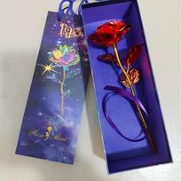 Colourful 24K Gold Foil Rose Flower with Packaging Box Gifts Simulated Rose Photography Props Artificial Rose Flower raudona