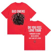 Rock Band Bad Omens Do You Feel Love Tour 2026 Graphic T Shirts Mens Gothic Vintage Cotton Short Sleeve Tshirt Y2k Streetwear S