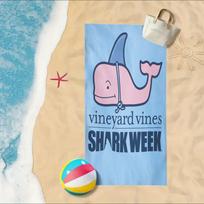 Vineyard Vines Shark Week Whale Beach Towel Single Sided Print Soft Microfiber Absorbent Towel For Pool Beach Bath Time Playful 40X60CM