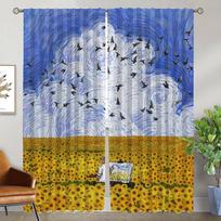 Blackout Curtains for Living Room Van Gogh Window Curtain Partition Shades Tulle for Bedroom Halloween Decoration Kitchen Camera W50xH70cmx2pcs-CL