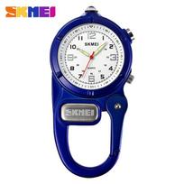 New multi-function with flashlight luminous sports buckle watch outdoor travel mountaineering buckle pocket watch mėlyna