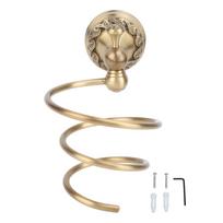 Antique Hair Dryer Holder Wall Mounted Household Spiral Blow Dryer Rack Organizer for Bathroom beige