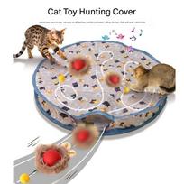 Cat Toy Hunting Cover Electric Pet Toy Interactive Self-entertainment  Rolling Ball Cat Toy One Size raudona