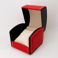 Luxurious PU Leather Watch & Jewelry Gift Box with Customizable Hot Stamped Logo 10*9*8cm raudona