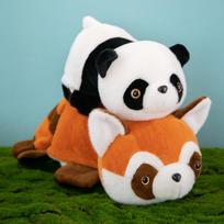 Populiari atverčiama milžiniška panda tapo rudai raudonos pandos pliušine lėle miela poros lėlė dovana 35cm (size including tail 0.15kg)