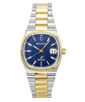 Bulova Super Seville Two Tone Stainless Steel Blue Dial Quartz 98B462 Men's Watch mėlyna
