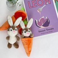 Cute rabbit doll keychain carrot backpack bag couple Carrot Rabbit Keychain