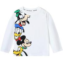 Disney Baby Boys' Long-Sleeve Pure Cotton T-Shirt 130 balta